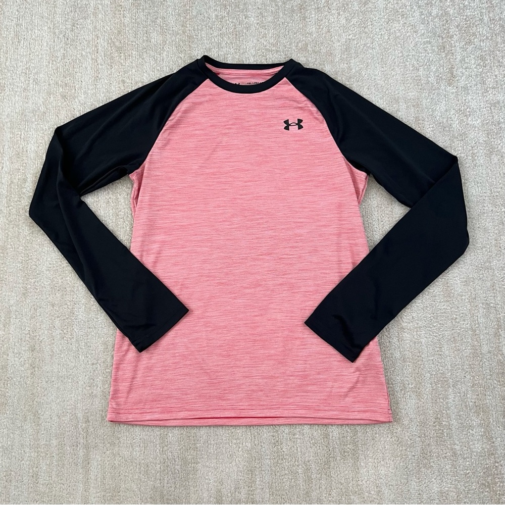 Under Armour Boys Long Sleeve Shirt Top YXL HeatGear Loose Fit
